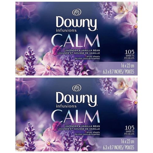Downy Infusions Fabric Softener, Lavender Serenity, 105 Little Sheets (Pack of 2)