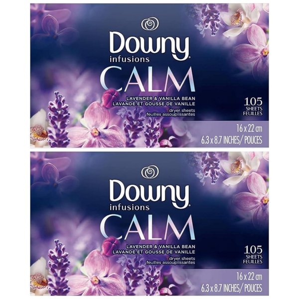Downy Infusions Fabric Softener, Lavender Serenity, 105 Little Sheets (Pack of 2)