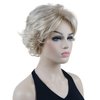 Lydell 8" Short Curly Women Wigs Soft Shaggy Layered Classic Cap Full Synthetic Wigs (15BT613 Blonde Mix)