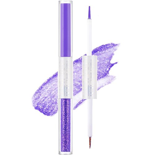 MIELIKKI Double-end Liquid Eyeliner, 2-in-1 Matte & Shimmer Finish, Waterproof Eyeliner Pencil, Sparkling Eyeshadow, Quick Drying, Long Lasting, #11