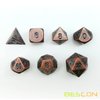 Bescon Antique Copper Solid Metal Polyhedral D&D Dice Set of 7 Old Copper Metal RPG Role Playing Game Dice 7pcs Set