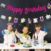 JOYMEMO Science Happy Birthday Banner with Garland - Girls Science Birthday Party Decorations, Science Themed Birthday Chemistry Party Supplies