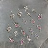 40Pcs Silver Star Nail Charms, 3D Stars Nail Art Charms for Acrylic Nails Shiny Alloy Crystal Star Nail Gems Nail Jewels Star Nail Rhinestones Nail Art Supplies for Women and Girls DIY Nail Decor