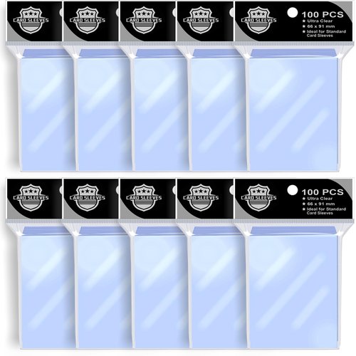 1000PS Penny Trading Card Sleeves for Board Game,Standard Size 61x99mm,Hold Perfect for Baseball,Football,Magic,Yugioh Card Sleeves