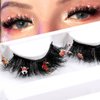 Uranian False Eyelashes Fliffy Faux Mink Lashes Natural Look Wispy Strip Fake Eyelashes Christmas Decoration Dramatic Lashes for Women and Girls