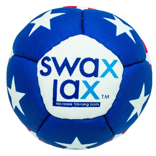 SWAX LAX Lacrosse Training Ball - Indoor Outdoor Practice Less Bounce & Rebounds (Stars n Stripes)