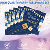 41PCS Retirement Decorations For Women Men Blue Gold Happy Retirement Party Supplies Decor Napkins Plates Tablecloth Tableware Set Serves 20