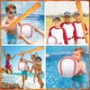 ZHBDMGK Inflatable Baseball Bat and Ball for Kids, 6Pcs Jumbo Baseball Beach Ball Set Including 4Pcs 40 Inch Baseball Bat Inflates and 2Pcs Beach Ball Baseball for Baseball Party Sports Game