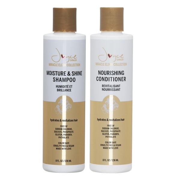 Miracle Elixir Collection Joyce Giraud Moisture & Shine Shampoo and Nourishing Conditioner Duo, Hydrates & Adds Shine, 2x8 Fl. Oz