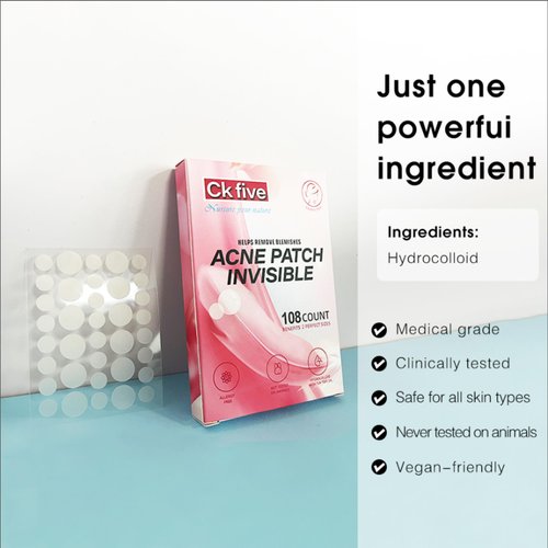CK five Acne pimple patches-Hydrocolloid Acne Patch for covering zits and blemishes-spot sticker for face and skin-Invisible acne pimple patch-skin care-face care- acne care-Facial Sticker(108 count)