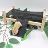 Dnoifne Reptile Hammock Swing Hanging Bed, Wooden Lizard Bed, Reptile Summer Bed for Bearded Dragon Leopard Gecko Lizard