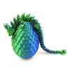 MONCOYI 3D Printed Dragon in Egg with Dragon Inside,Dragon Surprise Egg,Flexible Joints Home Office Dragon Decor Executive Desk Toys for Autism/ADHD,Crystal Dragon Eggs Fidget Toy (Laser Green)