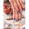 12 Sheets Christmas Full Nail Wraps, EBANKU Adhesive Nail Art Polish Stickers Santa Claus Penguin Snowman Design Nail Art Decals Strips with 1 Piece Nail Files for Women Christmas Nail Decoration