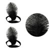 XKTEI 2pcs Feather Headdress,Sequins Headband,1920s Flapper Headpiece,Carnival Party Headwear,Costume for Gatsby Theme Party,Mardi Gras Feather Headband (Black-1)