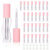 COSIDEA 30pcs Empty 2.5ml/0.08oz Pink lip gloss tubes with wand unique Wave shape lipgloss tube container small capacity for lip Tint DIY (30)
