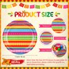 Blushtier 60 Pcs Fiesta Paper Plates, Stripes Fiesta Paper Plates 7 Inch Mexican Dinner Plates Disposable Colorful Floral Party Plates for Cinco De Mayo Dance Piñata Taco Party Supplies