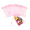 Bezall 100Pcs Organza Bags 5x7 Inch, Pink Sheer Baby Shower Party Favor Bags with Drawstring, Mesh Jewelry Gift Bags Wedding Candy Pouches