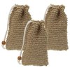 PPhtony 3pcs Soap Bag Net Pouch Saver Pocket Soap Lifting Pads Natural Sisal Jute Foaming Mesh Body Scrubber Bath Exfoliator Exfoliating Drying Soap Holder for Shower Gift DIY Craft (9x14cm, Brown)