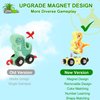 Yzata Magnetic Wooden Dinosaur Train Set Montessori Preschool Educational Car Toys for Baby Toddlers Infants Boys Birthday Gifts