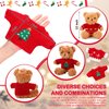 Glimin 4 Pcs Christmas Bear Stuffed Animals with Doll Clothes 12 Inch Cute Plush Bear with Removable Sweater Hoodie Xmas Doll Accessories for Plush Bear Dolls DIY Change Clothes (Bright Style)