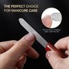FERYES Metal Nail File with Wooden Handle - Stainless Steel Nail File for Fingernail and Toenail, Dual-Sided Nail Polish Tool Nail Filer Buffer 1 Pcs