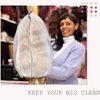 Hillban 3 Pcs Nylon Wig Storage Bags Wig Packaging Bags Wig Bags to Protect from Dirt and Dust Bundles Hair Extension Storage for Home Travel Salon Use