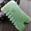 Bhbuy Natural Jade Stone Gua Sha Face Massage Hair Comb with Six Tooth