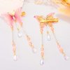 Bartosi Butterfly Hair Clips Pink Butterfly Hair Barrettes Bride Wedding Hair Pins Tassel Bridal Hair Accessories for Women and Girls (Pack of 2)