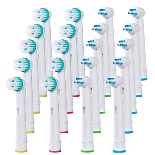 Compatible Oral-B Electric Toothbrush Ortho and Power Tip Bristle Replacement Head - 20-Pack | Braces Brush Heads with Dupont Bristles | Interproximal Clean with Orthodontic Brushes | Clean Retainers