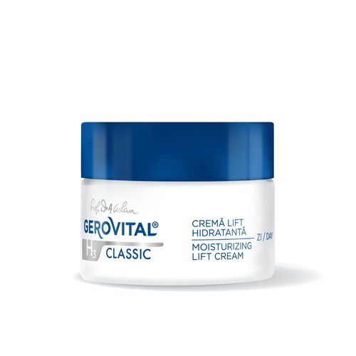 GEROVITAL CLASSIC Moisturizing Lifting Cream with Hyaluronic Acid and Vitamin E - Deep Hydration, Reduces Wrinkles & Fine Lines, Anti-Aging Face Cream, 50 ml