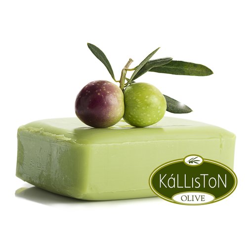 Greek olive soap scrub with green tea extract, all natural ingredients, made in Crete, Greece, Pack of 4