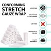 D&H Medical Pack of 36 Gauze Bandage Roll 2 Inches x 4 Yards - Medical Gauze Wrap for Wounds Care - Easy to Use Cotton Sterile Gauze Rolls for Hand Wrap Dressing Ankles & Knees