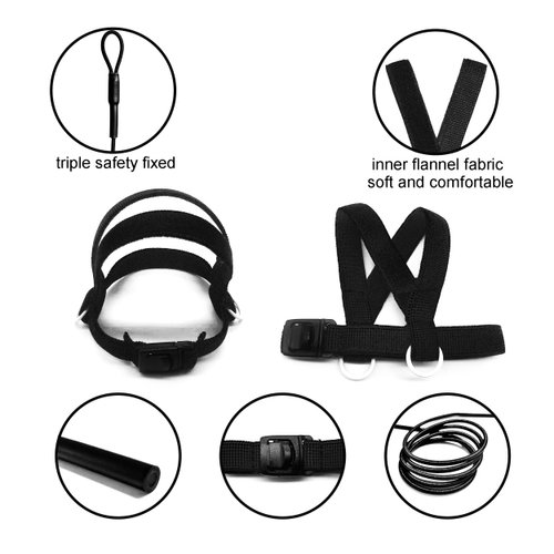 VANFAVORI Bird Harness with Buckle Clip and A Leash, Easy to Wear Outdoor Flying Kit for Bird Parrots Cockatiel S Size Weight 85-105 Grams, Black