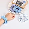Mirlern 8-Piece Velvet Satin Scrunchies for Women Girls, Cute Hair Ties for Women’s Long Thick Thin Hair No Damage Bulk Hair Rubber Bands Accessories (Blue Theme)