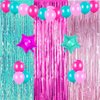 Surprise Party Supplies Birthday Decorations, Pink Teal Fuchsia Curtains and Balloons for Girls Surprise Party Cake Table Supplies to Booths Backdrop