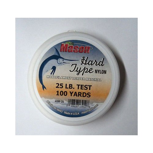 MASON Hard Type Nylon, 25 lb. 100 Yds. Monofilament Leader Material #HSR-25