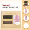 DIY Lash Extension Kit 280pcs Lash Clusters Kit 40D+50D Individual Lashes 10-16mm Lash Clusters Kit Lash Bond and Seal Cluster Lashes Glue Remover Lash Tweezer