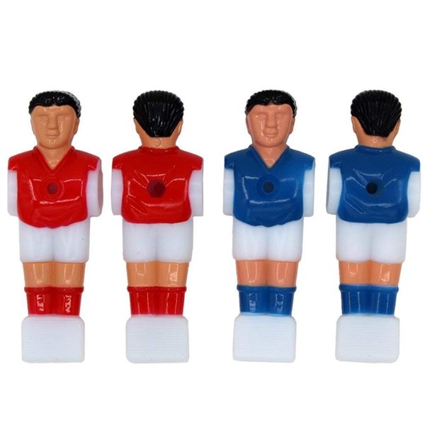 Phinacan 4Pcs Foosball Men Replacement Soccer Table Player Football Players Parts (Red+Blue)