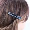 Allereyae Crystal Wedding Hairpins Barrette Rhinestone Hair Clip Barrette Blue CZ Bling Bridal Headpieces Decorative Head Clip Headwear Bridal Hair Accessories for Women and Girls (Blue)