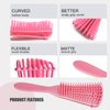 Detangling Brush Set with 9 Row Styling Brush, Rat Tail Comb, Wide Tooth Comb for Separating, Shaping and Defining Wet/Dry Long/Thick Curly and Natural 3a-4c Hair (Pink)