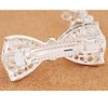 E EMZHOLE Elegant Hair Barrettes Rhinestone Pearl Bow Hairpin Jewelry Crystal Headdress Diamond Hairpin Hair Accessories Hair Clips (White)