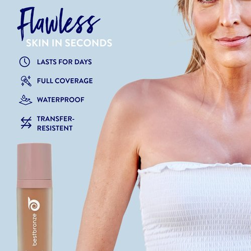 Best Bronze Bombshell Body & Leg Makeup - Waterproof Leg Makeup & Body Foundation - Body Makeup for Scars, Varicose Veins Cover Up & Leg Concealer (NC49 Tan Glow)