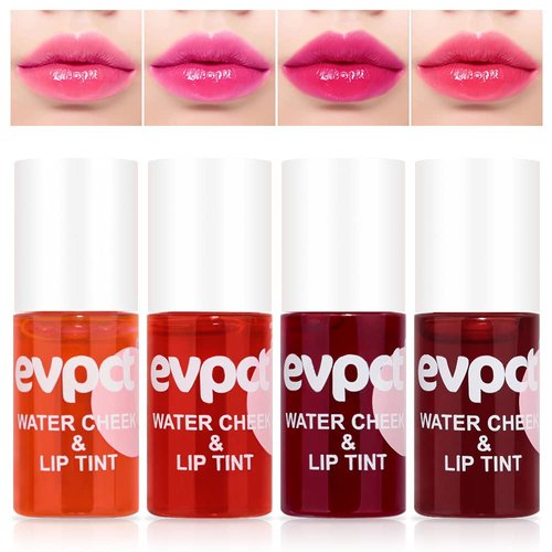 BINGBRUSH 4Pcs Bright Vivid Color Lip Tint With Vibrant, Moisturizing,Long-wear,Non-sticky,Lightweight Lip Stains Liquid Lipstick Rouge Lip Gloss Girls Women Gift Set