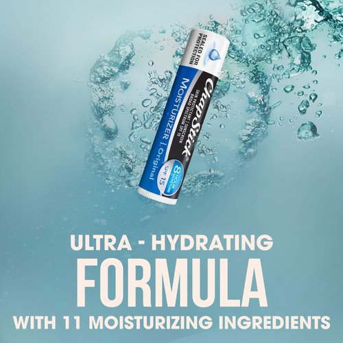 ChapStick Moisturizer Original Lip Balm Tubes, SPF 15 and Skin Protectant - 0.15 Oz (Pack of 12)