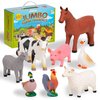 Learning Minds Set of 8 Jumbo Farm Animal Figures - Farm Animals for Toddlers Age 1-3 - Farm Toys for Toddlers 1-3 - Toy Animals for Kids Age 18 Months Plus - Animal Toys for Kids 1,2,3 Years Old