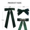 Green Velvet Hair Bow Set IKOLA 7" Hair Bow with Tail 4" Velvet Bows for Toddler Girls Sturdy Non-Slip Alligator Clip for Ponytail Fall Winter Christmas Hair Accessories for Women and Girls