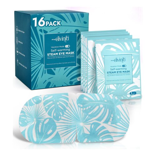 16-Pack Steam Eye Mask - Self Warming Heated Eye Mask for Dry Eyes, Up to 110F Degrees, Fast Soothing Relief - Puffy Eyes, Insomnia, Migraine - Stye Eye Treatment - Warm Compress for Eyes DiviniTi