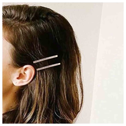 Yheakne Crystal Bar Hair Clip Pin Retro Crystal Hair Barrette French Crystal Rhinestone Hair Accessories for Women and Girls 2Pcs (Gold crystal)