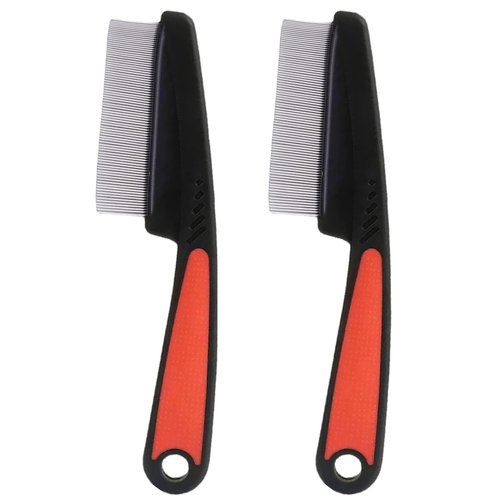 2-Pack Dandruff Comb, Stainless Steel Fine Tooth Comb Wooden Handle Dandruff Remover Flea Comb for Kids and Adults