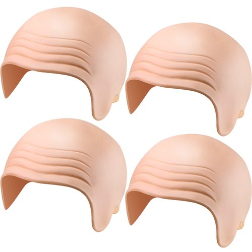 SATINIOR Halloween Bald Caps Costume Makeup Latex Bald Head Wig Cap Bald Hat Costume Accessories for Men Woman Adults(Beige)